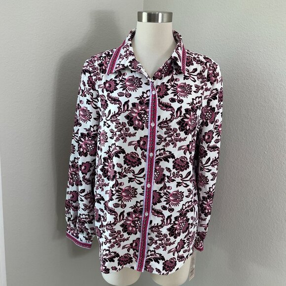 NEW Nanette Lepore Womens Large Long Sleeve Button Up Shirt Blouse Top - Picture 1 of 12